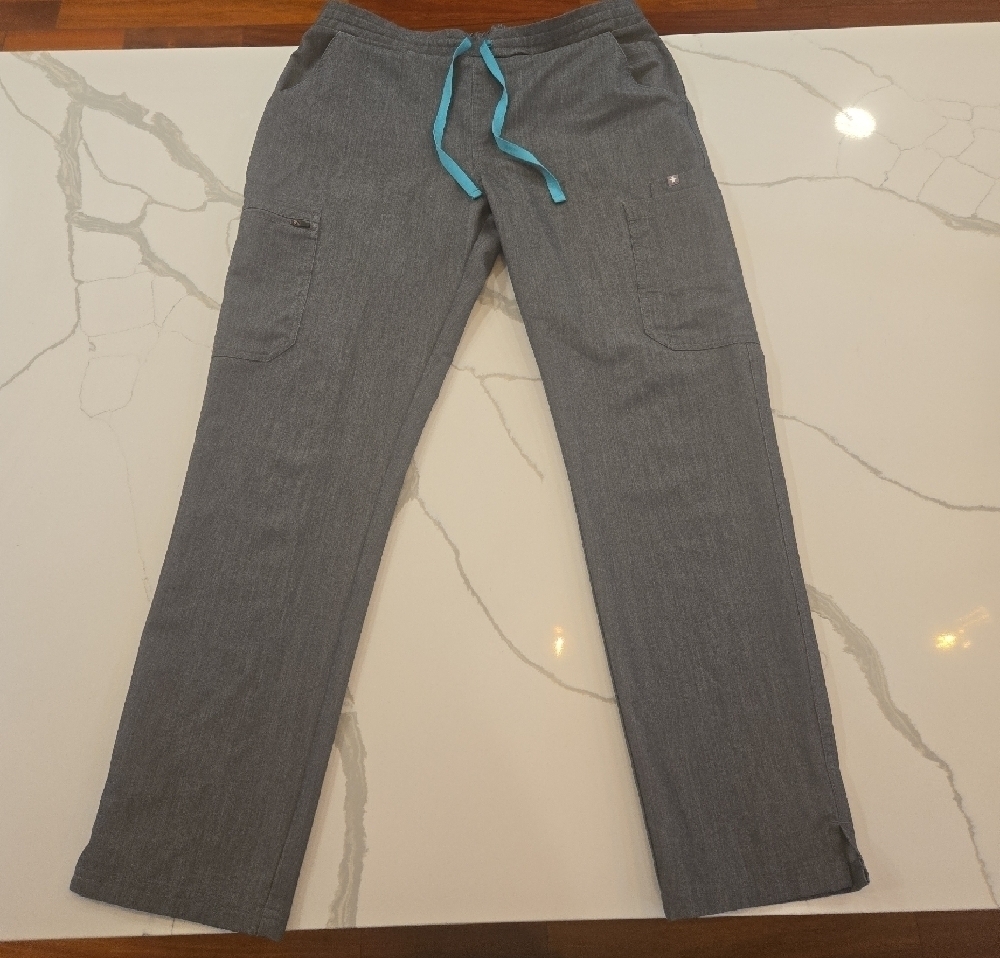 FIGS Technical Collection High Rise Straight Leg Scrubs Pants Gray Size Medium